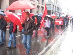 Il corteo della manifestazione sindacale
