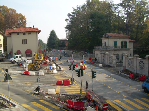 La piazza mentre erano in corso i lavori