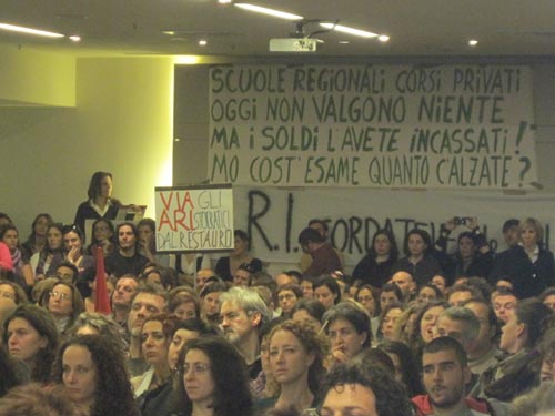 Protesta restauratori a Roma