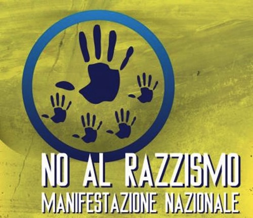 Manifesto manifestazione contro il razzismo Roma 17 ottobre