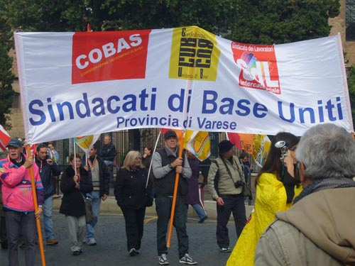 manifestazione sindacati di base a roma