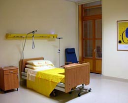 Una delle camere dell'hospice aperto nel 2007