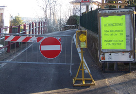 La via Brunico è chiusa dal 24 dicembre 2009 a causa di una frana