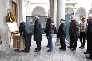 Funerali di Marino Bergamaschi direttore dell'associazione artigiani