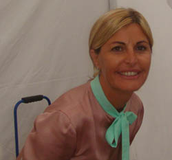 Antonella Splendore sul set dell' ultimo film di Salvadores 
