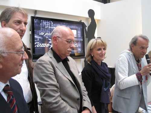 Gli assessori Navarro e Tomassini, il direttore Ascom Tanzi, il poeta Silvio Raffo