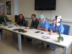 Un momento della presentazione con Adele Patrini da sinistra, Walter Bergamaschi, Renzo Dionigi e Francesca Rovera