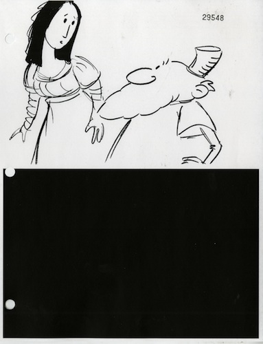 Una tavola di storyboard in mostra