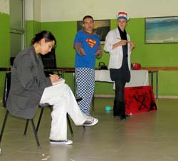 Un momento del laboratorio di teatro al Gadda Rosselli