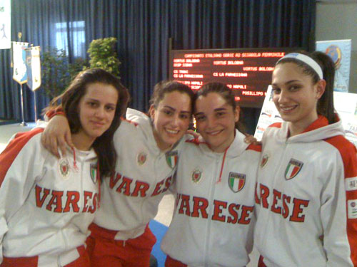 squadra scherma sciabola femminile varesina giugno 2010