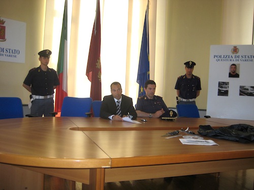 Conferenza stampa rapina in via Wagner a Varese