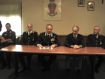 Il comandante provinciale dei carabinieri Delli Santi e il Procuratore Maurizio Grigo
