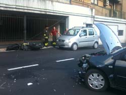 I due mezzi coinvolti nell'incidente di viale Ippodromo