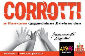 campagna raccolta firme di libera e avviso pubblico contro la corruzione