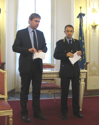 L'assessore Fabio d'Aula e il commissario capo Ferrario