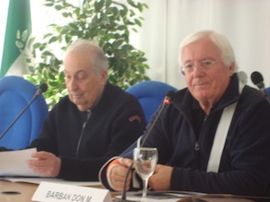 Don Michele a destra insieme a Monsignor Donnini
