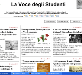 La prima pagina della Voce degli Studenti dedicata all'Unità d'Italia