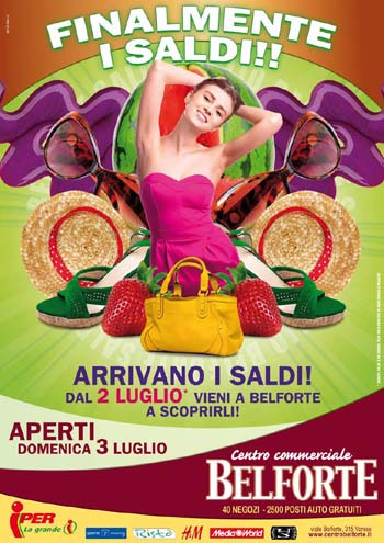 Dal 2 luglio partono i saldi estivi al Centro Commerciale Belforte di Varese