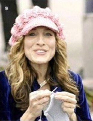 Sarah Jessica Parker mentre fa knitting