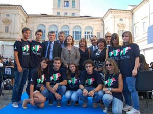 La delegazione del Tosi accompagnata dal provveditore Merletti e dall'assessore Bonfanti