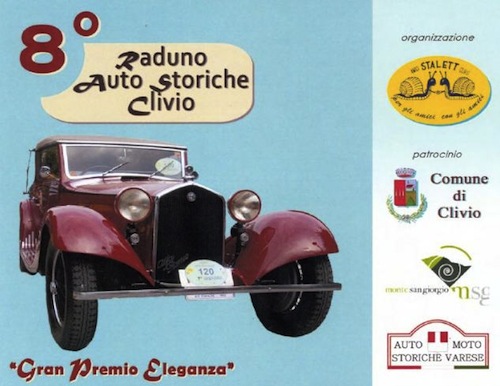 La locandina del raduno di auto storiche a Clivio