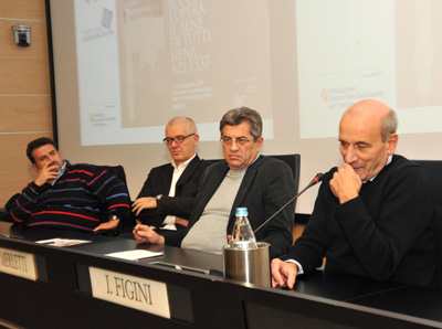 da destra: Innocente Figini, fondatore di Cometa, Claudio Merletti, provveditore agli studi, Sergio Segato,presidente di Cdo Varese, Giuseppe Ranalli, amministratore delegato di Tecnomatic Group