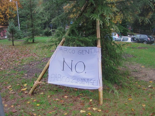 La protesta al Giardino Gentile