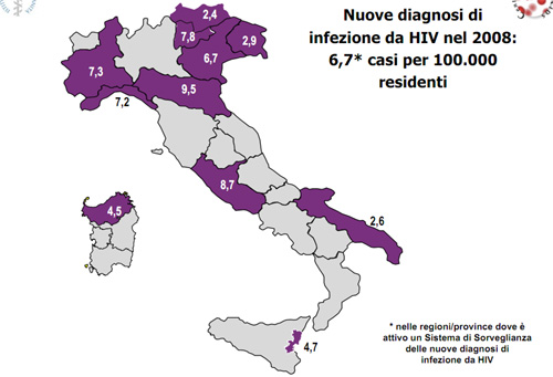 I dati del contagio nel 2008 in Italia