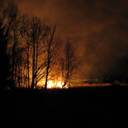 L'incendio a Monvalle