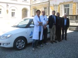 La vettura arrivata all'hospice