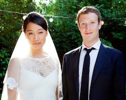 Mark Zuckerberg e Priscilla Chan sposi