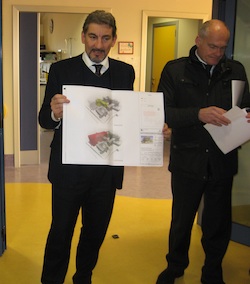 Raffaele Cattaneo insieme all'amministratore di Infrastrutture Lombarde Rognoni
