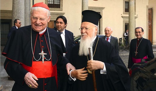 Patriarca Bartolomeo con monsignor Angelo Scola