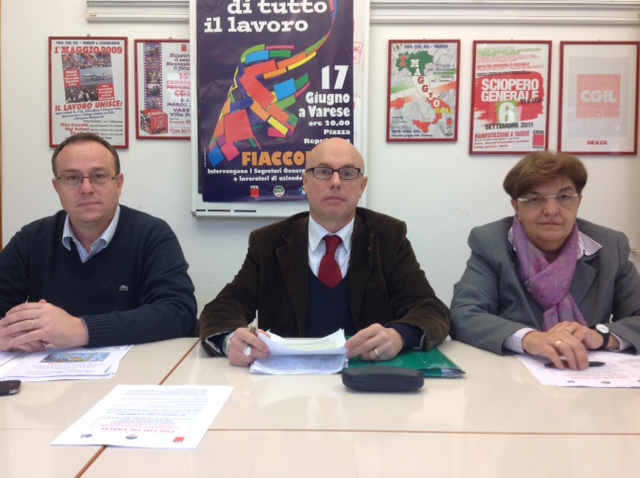 uil antonio albrizio cgil umberto colombo cisl carmela tascone