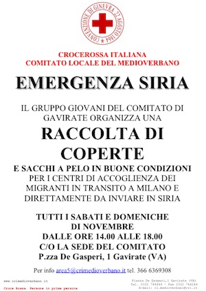 raccolta coperte croce rossa gavirate