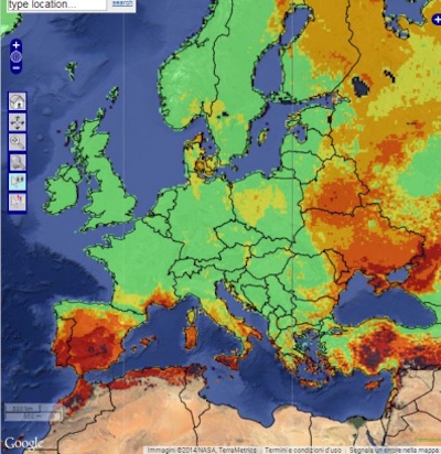 incendi europa mappa